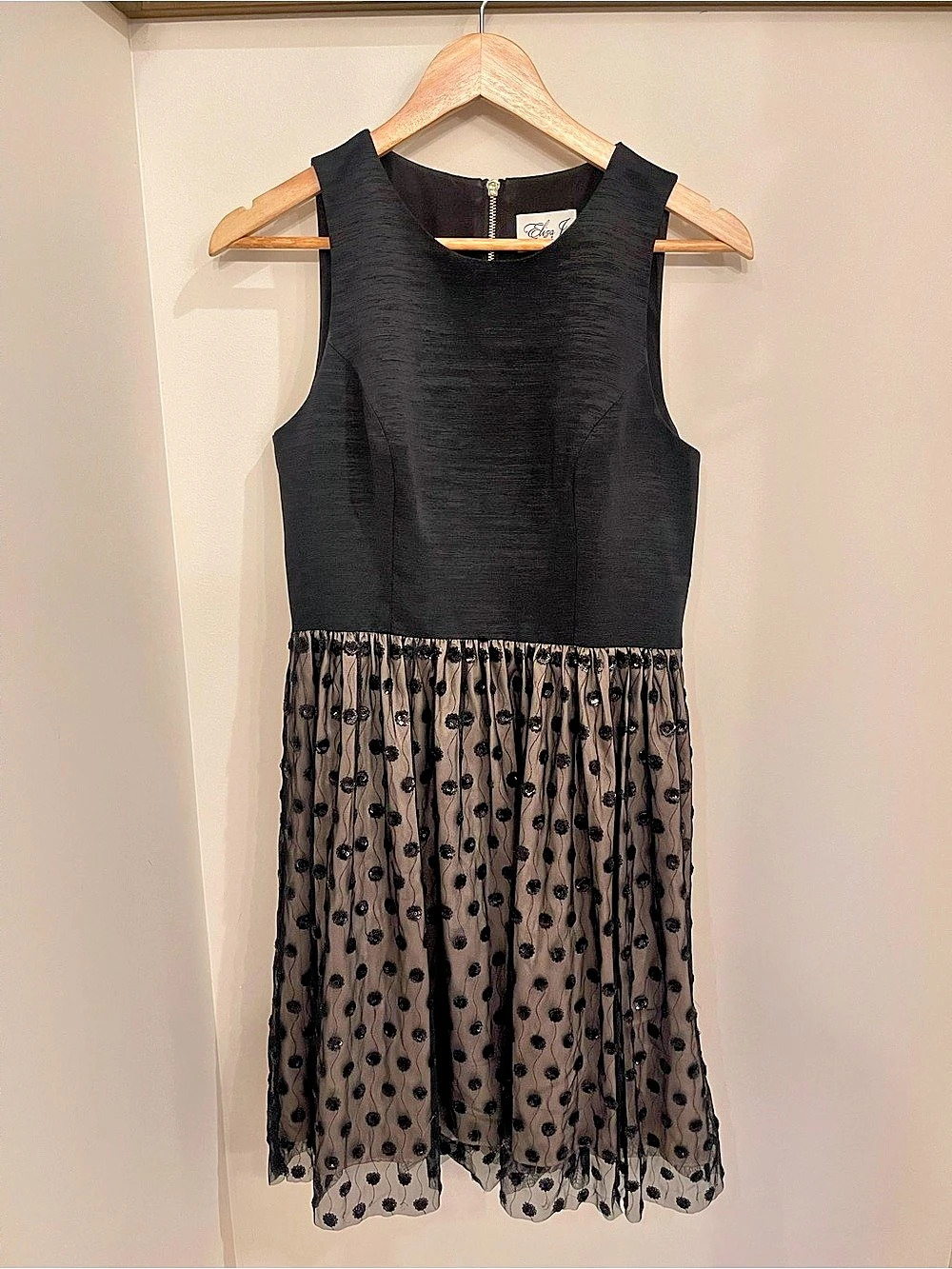 Eliza J Black Polka Dot Mini Dress Like New